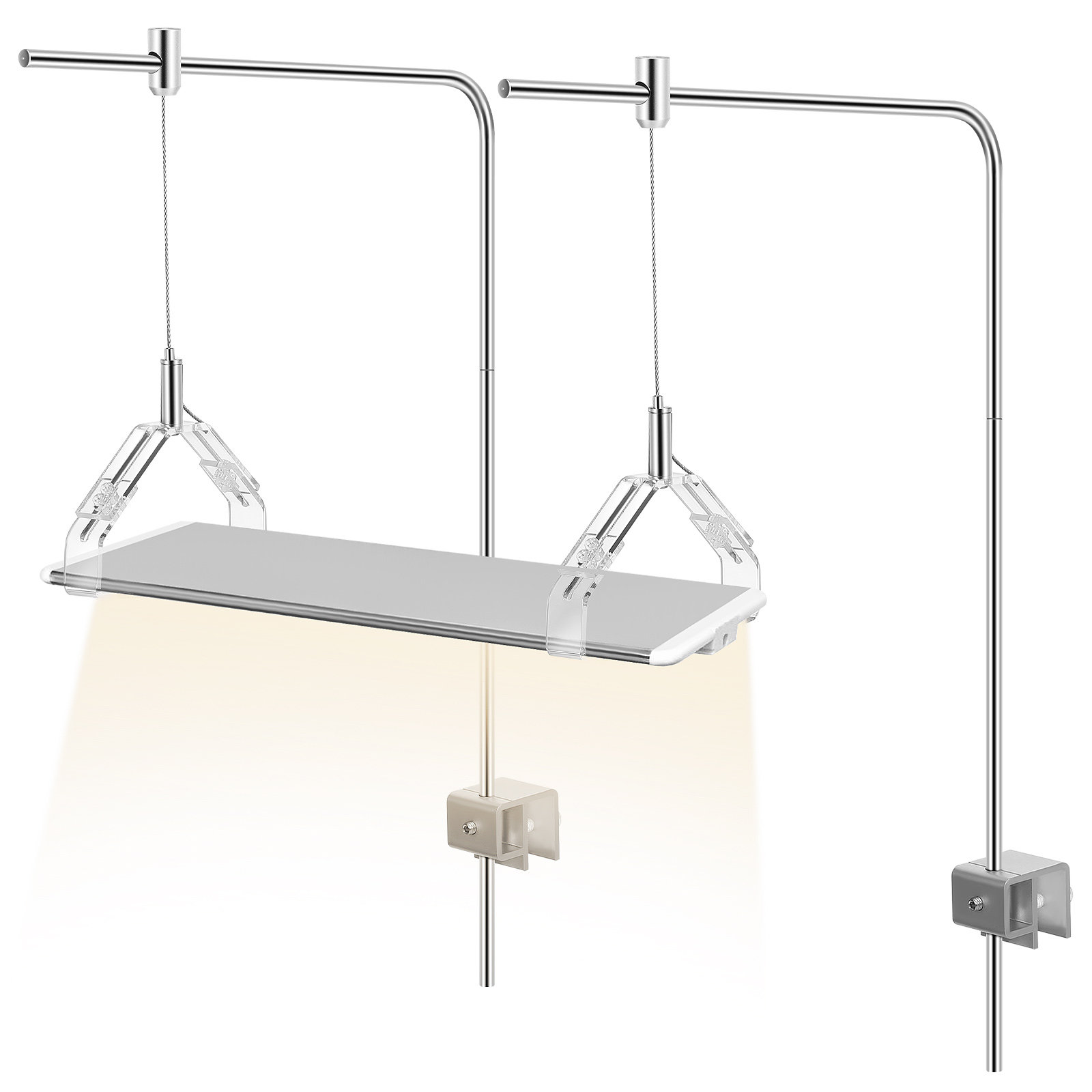 Marine Aquarium Lamp - 2 Stück Aquarium-Lampenhalter, unterstützt Lichtaufhänger-Halterung, Aluminiumlegierungsgestelle,