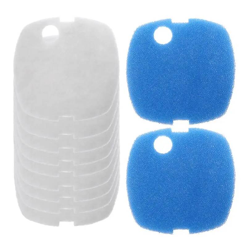 Marine Aquarium Par Meter - 6/10 Stück Aquarium-Schwammfilterpads Weiß + Blau