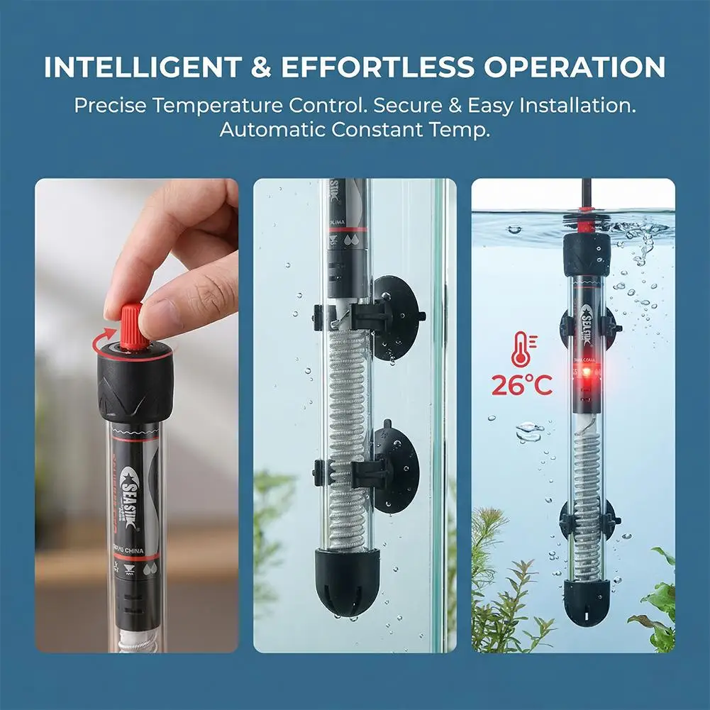Marine Aquarium Nano - Einstellbarer Aquariumheizer 25W-300W Automatische Konstanttemperatur Fischbecken-Heizstab