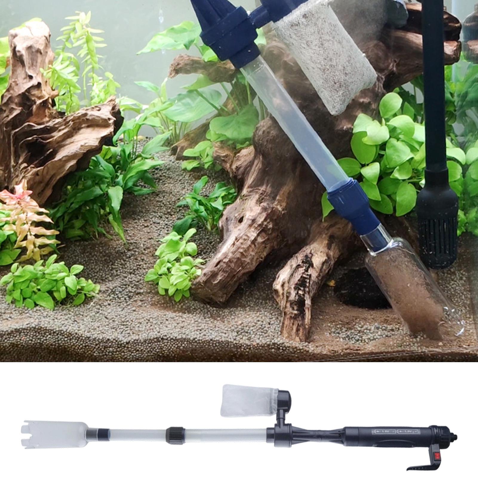 Marine Aquarium Vacuum - Aquarium-Schotterstaubsauger, verstellbarer Teleskop-USB-tragbarer Wasserstaubsauger für Fischbecken,