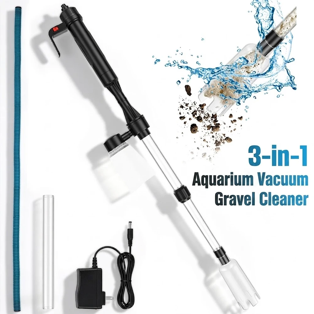 Marine Aquarium Vacuum - Aquarium-Vakuum-Kiesreiniger 3-in-1 Fischbecken-Staubsauger mit Wasserwechsel, Sandreinigung