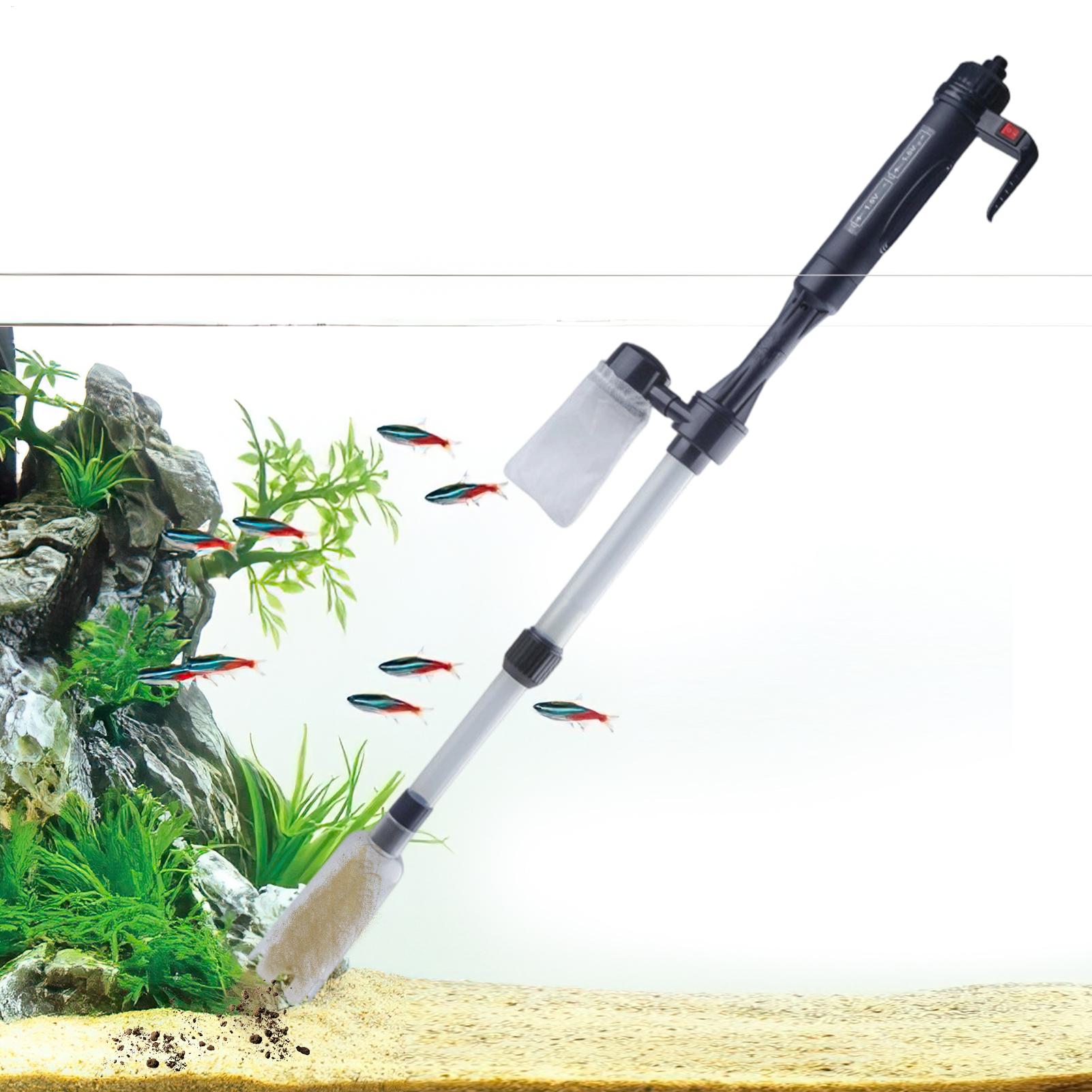 Marine Aquarium Vacuum - Aquarium-Staubsauger, verstellbares, teleskopisches USB-Aquarium-Wasserwechselsystem, Aquarium-Substrat-Reiniger, Reinigungswerkzeug