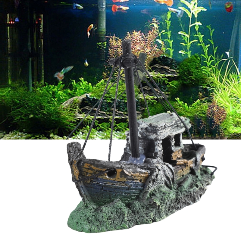 Aquarium Marina - Aquarium versunkenes Schiff Dekoration Harz Aquarium
