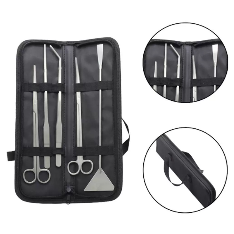 Marine Aquarium Kit - Aquarium-Reinigungswerkzeug-Set Wellenschere Pinzette Wasserpflanzen-Gras-Trimmer Edelstahl Fischbecken-Werkzeuge
